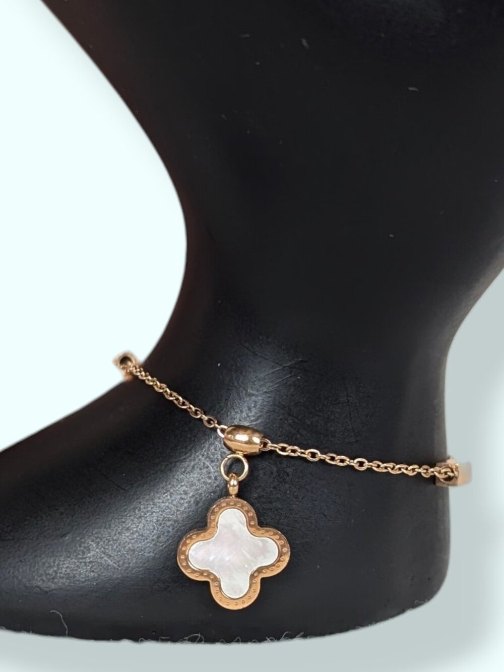 Stainless Steel Mother of Pearl Clover Bracelet